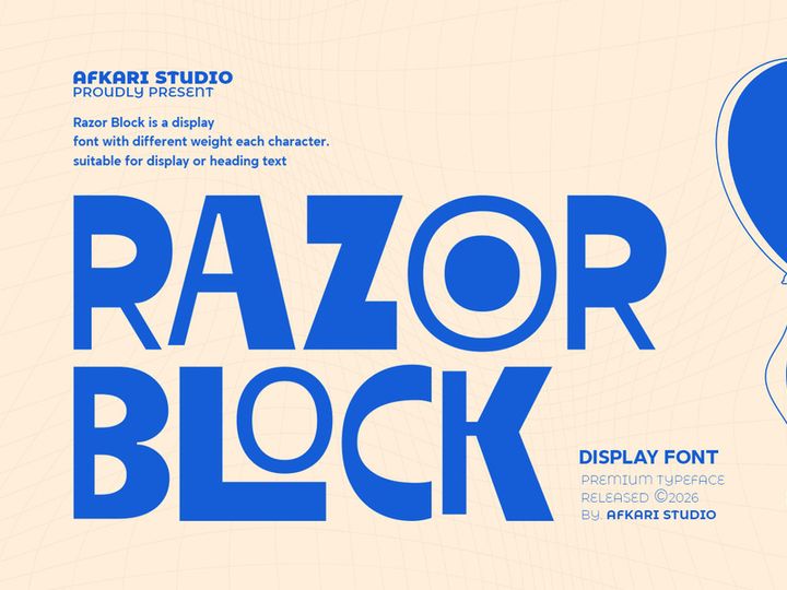Razor Block – Unique Display Font