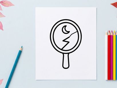 Hand-drawn Halloween party invitation icon with lightning bolt. Spooky doodle design for event flyers and digital graphics.