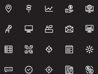 Simple Business Icon Set V4