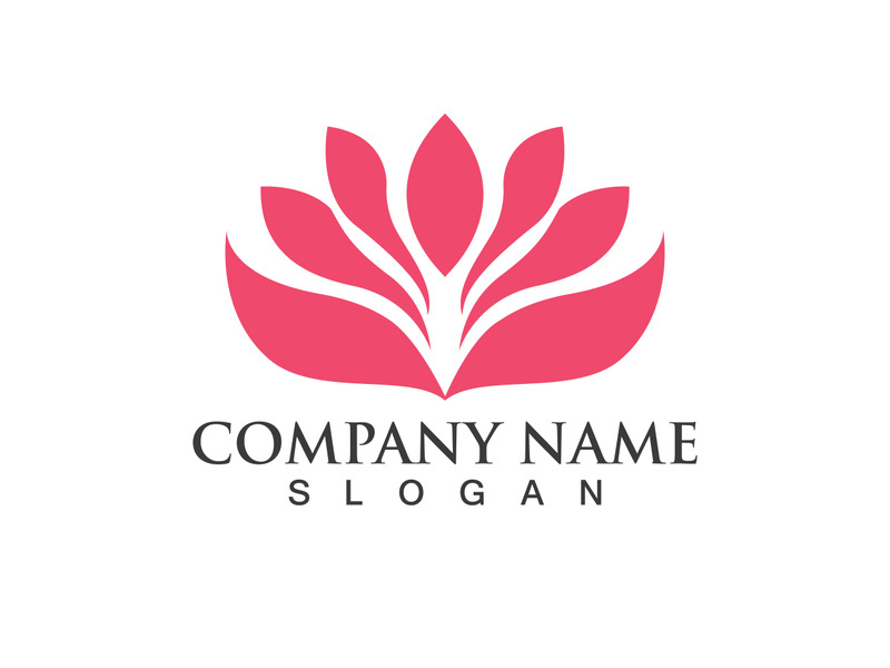 People yoga health in lotus flower logo