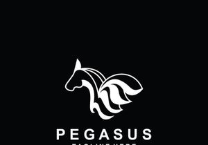 Pegasus horse Logo minimalist, Line art, Modern simple mascot, Mystic premium emblem