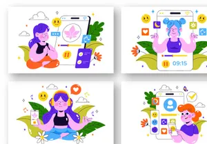 10 Mental Wellness Apps Illustration