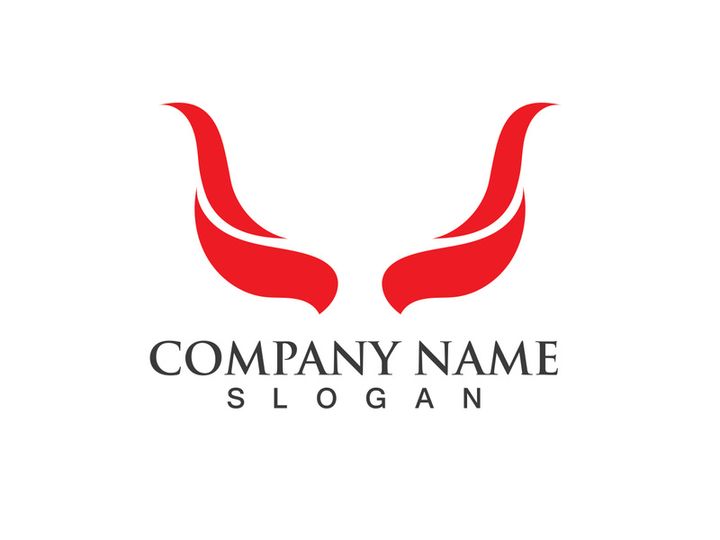 Devil horn vector icon logo design illustration template