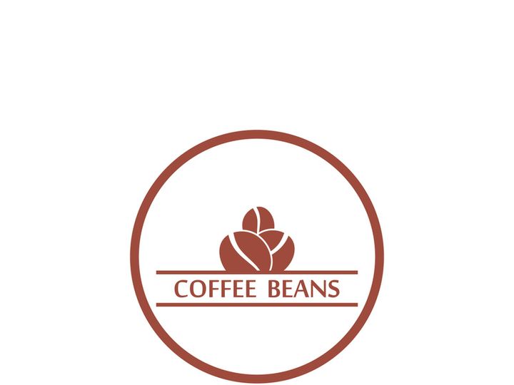 Coffee bean logo for cafe, business, label.