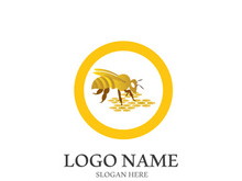 Bee logo vector icon illustration design