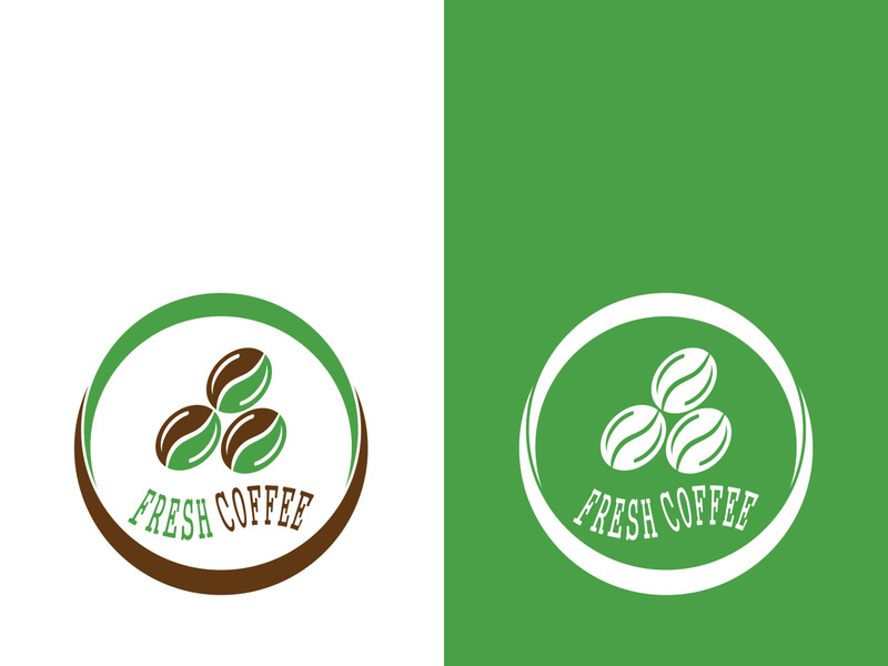 Coffee bean icon vector illustration template
