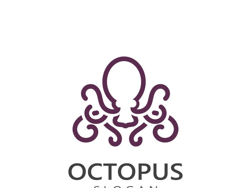 Octopus logo image design icon illustration animal vector