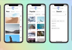 Photostock mobile app concept
