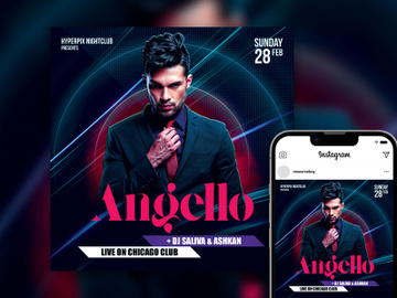 Free Gorgeous Stylish DJ Party Instagram Post Template preview picture