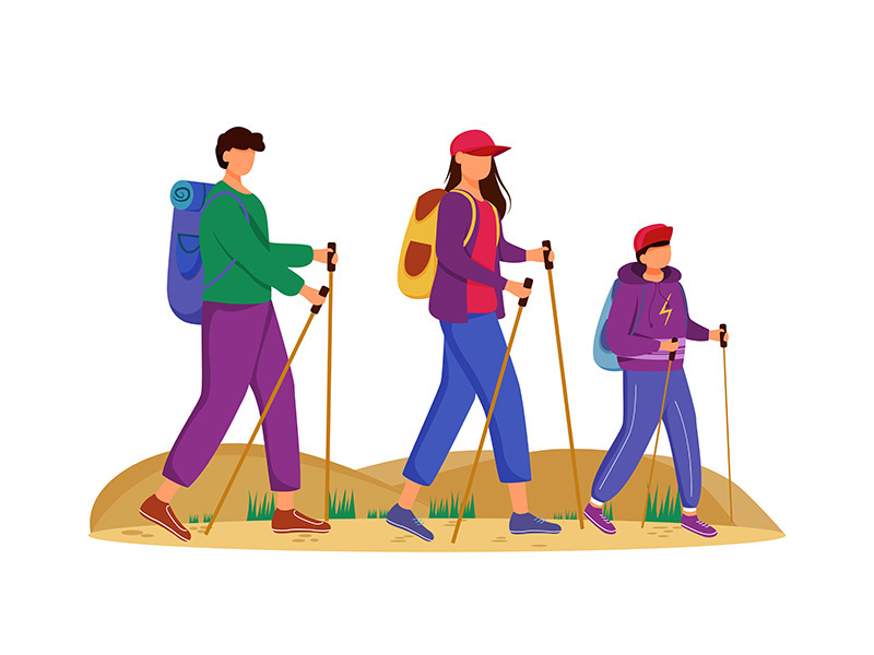 Budget tourism flat vector illustration