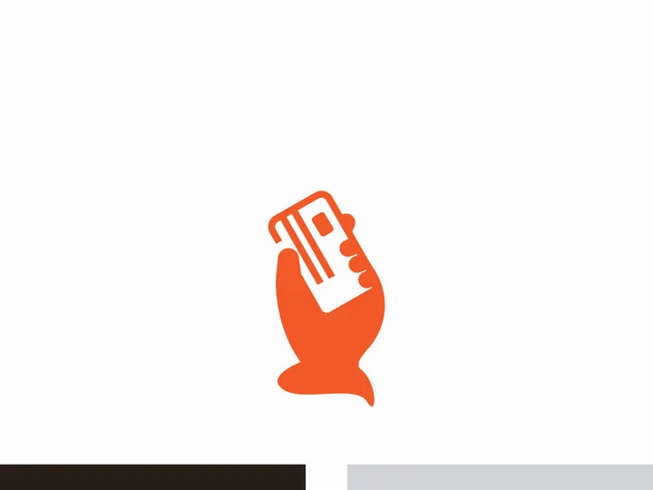 Hand holding credit card business icon image design