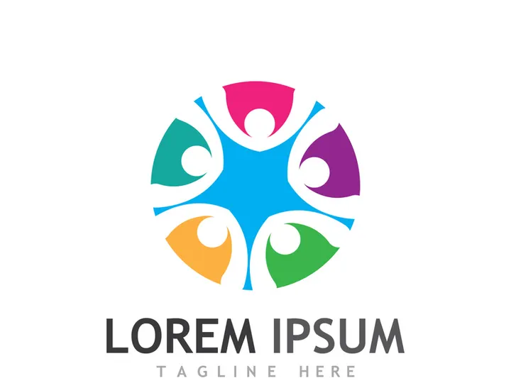 People social community logo design with creative idea