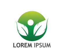 Natural green leaf logo.