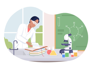 Male scientist vector isolated illustration preview picture