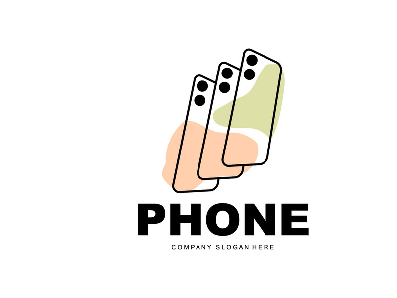 Smartphone Logo, Communication Electronics Vector, Modern Phone Design, For Company Brand Symbol