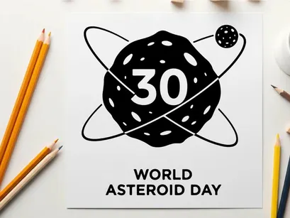 World Asteroid Day 30th anniversary vector illustration