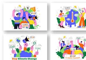 10 Climate Change Protest Illustration