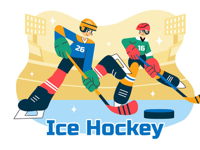 10 Ice Hockey Player Sport Illustration