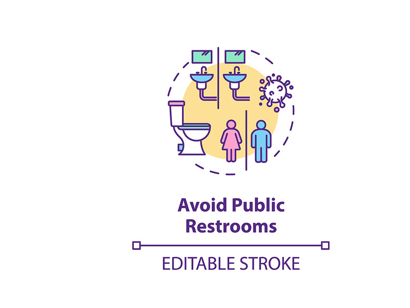 Avoid public restrooms concept icon