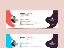 Email signature template or email footer and social cover Premium Vector