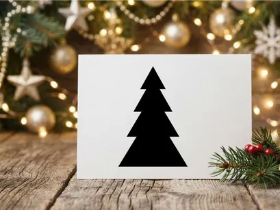 Minimalist Christmas Tree Icon for Holiday Design and Decorations