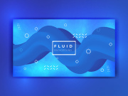 Modern Abstract Blue Lighting Fluid Background Template