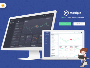 Maxiple - Fitness Admin Dashboard UI Kit (SKETCH) preview picture