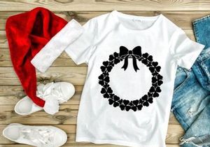 Shamrock Wreath with Bow Silhouette