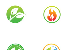 Natural green leaf logo design.