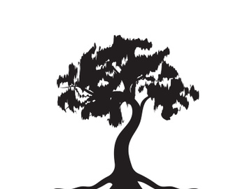 Root Leaf Family Tree of Life Oak Banyan Maple Stamp Seal Emblem Label logo design vector preview picture