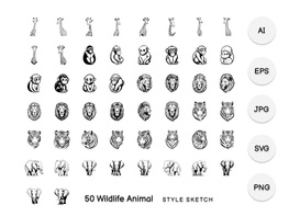 Wildlife Animal Element Draw Black preview picture