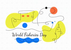 6 World Fisheries Day Vector Illustration