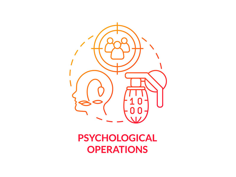 Psychological operations red gradient concept icon