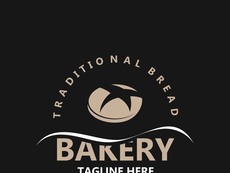 Bread Vintage style Logo Design Vector, label product Bake shop Homemade template