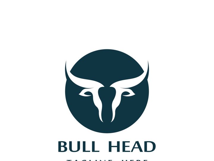 Bull head horns logo design.