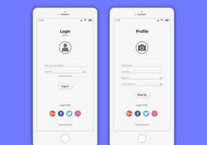 Mobile App Sing-In and Sign Up Page Template Design
