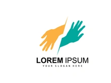 Hand Logo, Teamwork Vector, Team Company Design, Body health, Hand Care, Recycling