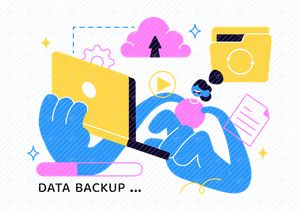 6 Data Backup Vector Illustration