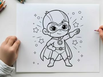 Cute superhero baby flying vector illustration flat design preview picture