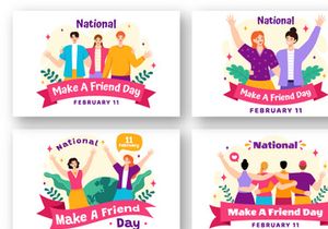 12 National Make a Friend Day Illustration