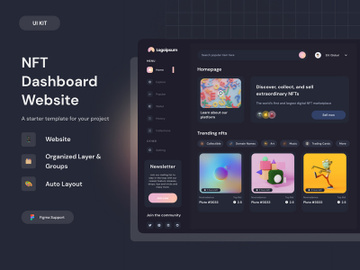 NFT Dashboard Website - Dark Theme preview picture