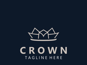 Premium style crown logo vintage abstract symbol. Royal king icon. Modern luxury brand element sign. Vector illustration preview picture