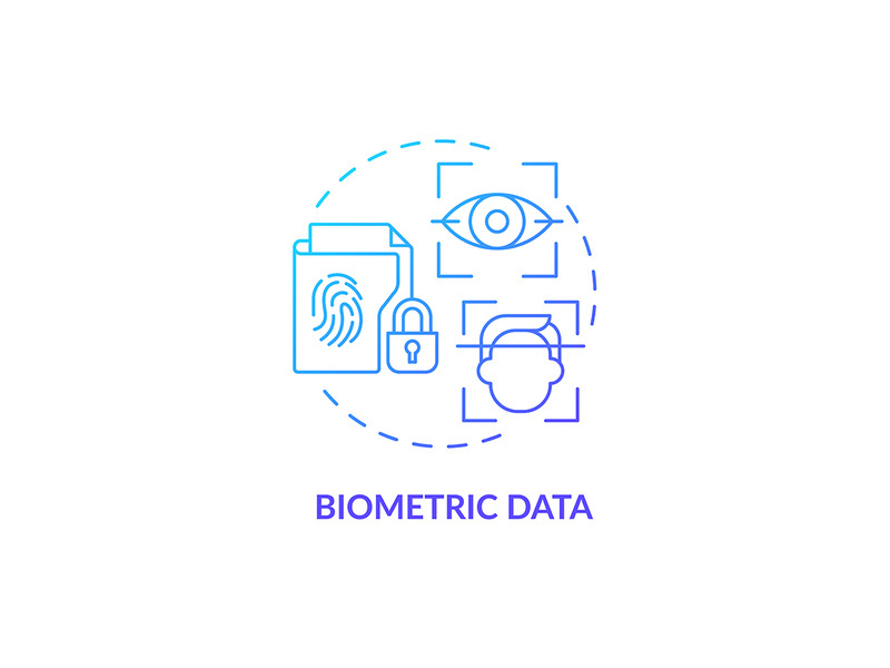 Biometric data blue gradient concept icon