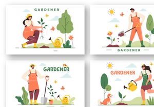 12 Summer Gardener Illustration