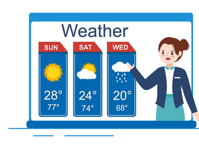 11 Types of Weather Conditions Illustration