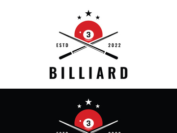 Retro vintage billiard ball game logo design. preview picture