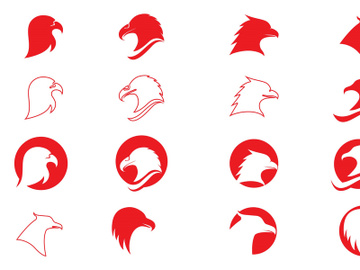 Eagle head red falcon logo preview picture
