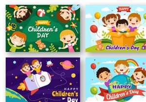 17 Happy Children Day Vector Illustration