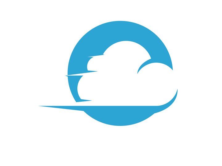 Blue cloud icon logo vector
