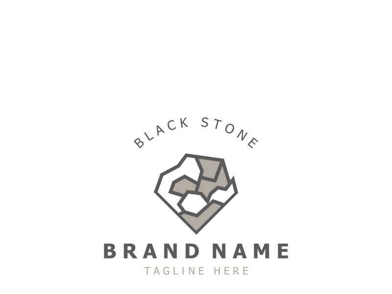 Stone logo template design simple elegant product brand natural element